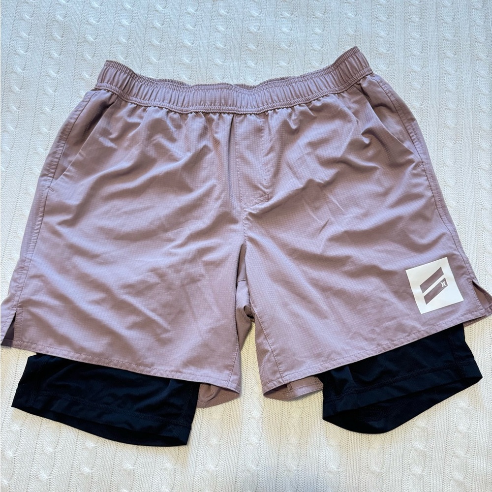 HURLEY Men's Two-Tone Athletic Large Shorts